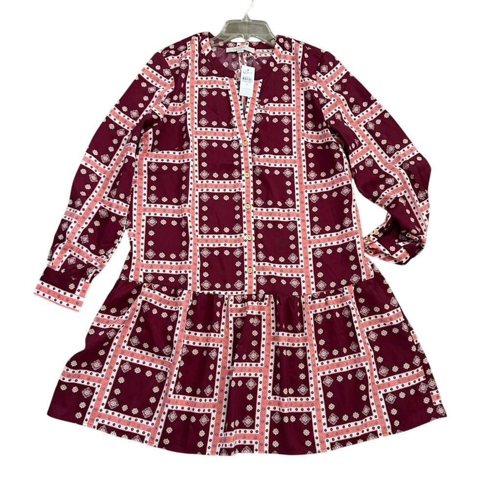 Loft Shirtdress Border Flounce Medium - Picture 4 of 9
